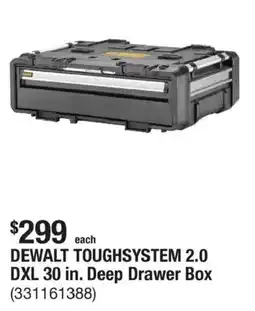The Home Depot DeWalt Toughsystem 2.0 Dxl 30 in. Deep Drawer Box offer