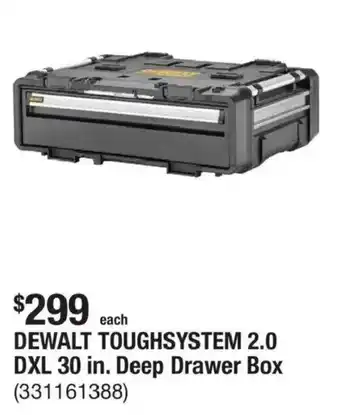 The Home Depot DeWalt Toughsystem 2.0 Dxl 30 in. Deep Drawer Box offer