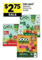 Dollar General Gogo squeeze apple juice pouches 4 pk assorted offer