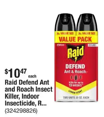 The Home Depot Raid Defend Ant and Roach Insect Killer offer