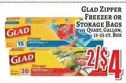 Trade Fair Supermarket Glad zipper freezer or storage bags offer