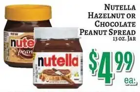 Trade Fair Supermarket Nutella hazelnut or chocolate peanut spread offer
