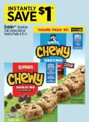 Quaker chewy chocolate chip cookie bars