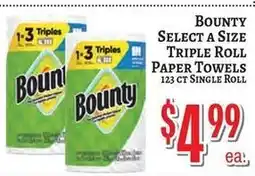 Trade Fair Supermarket Bounty triple roll paper towels offer