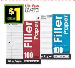 Dollar General Filler Paper offer