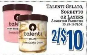 Trade Fair Supermarket Talenti Gelato, Sorbetto or Layers offer