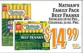 Trade Fair Supermarket Nathan's Family Pack Beef Franks offer