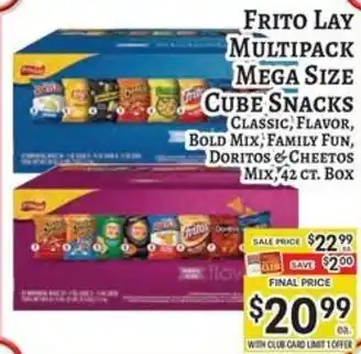 Trade Fair Supermarket Frito Lay Multipack Mega Size Cube Snacks offer