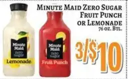 Trade Fair Supermarket Minute Maid Zero Sugar Fruit Punch or Lemonade offer