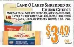 Trade Fair Supermarket Land O Lakes shredded or chunk cheese offer