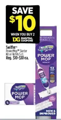 Dollar General Swiffer Power Mop Starter Kit or Refill 5 ct offer