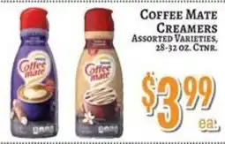 Trade Fair Supermarket Coffee mate creamers offer