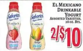 Trade Fair Supermarket El Mexicano drinkable yogurt offer
