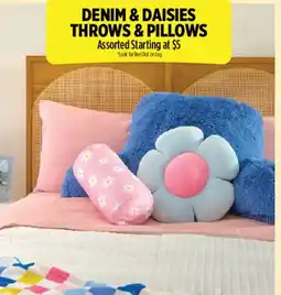Dollar General Denim & Daisies Throws & Pillows offer