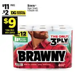 Dollar General Brawny Big Roll Double Rolls offer