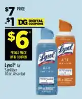 Dollar General Lysol air sanitizer offer
