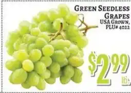 Trade Fair Supermarket Green Seedless Grapes offer