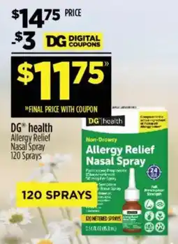 Dollar General DG health Allergy Relief Nasal Spray offer
