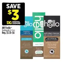 Dollar General hello toothpaste offer