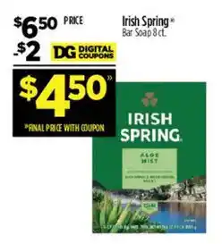 Dollar General Irish Spring Aloe Mint Bar Soap offer