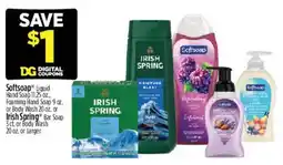 Dollar General Softsoap Liquid Hand Soap, Foaming Hand Soap or Body Wash or Irish Spring Bar Soap offer