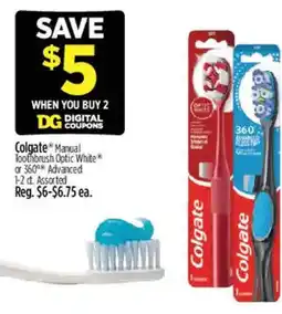 Dollar General Colgate Manual Toothbrush Optic White offer