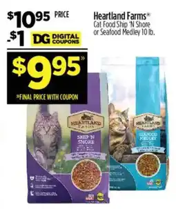 Dollar General Heartland Farms Cat Food Ship 'N Shore or Seafood Medley offer