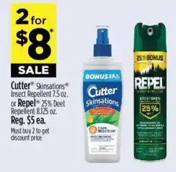 Dollar General Cutter Skinsations Insect Repellent or Repel Insect Repellent offer