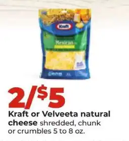 Hy-Vee Kraft or Velveeta natural cheese offer