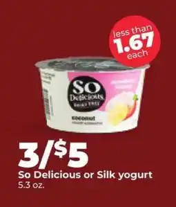 Hy-Vee So Delicious or Silk yogurt offer