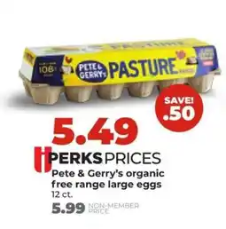 Hy-Vee Pete & Gerry’s organic free range large eggs offer