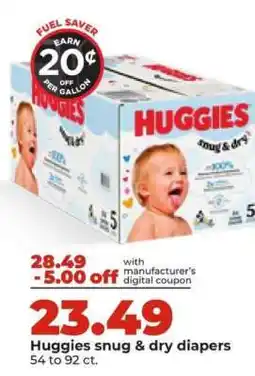 Hy-Vee Huggies Snug & Dry Diapers offer