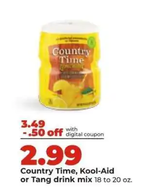 Hy-Vee Country Time, Kool-Aid or Tang Drink Mix offer