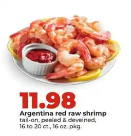 Hy-Vee Argentina red raw shrimp offer
