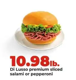 Hy-Vee Di Lusso premium sliced salami or pepperoni offer