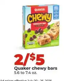 Hy-Vee Quaker Chewy Bars offer