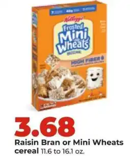 Hy-Vee Raisin Bran or Mini Wheats cereal offer