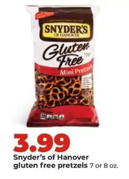 Hy-Vee Snyder’s of Hanover gluten free pretzels offer