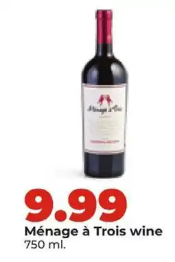 Hy-Vee Ménage á Trois wine offer