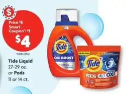 Family Dollar Tide Liquid or Pods offer