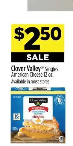 Dollar General Clover Valley Singles American Cheese 12 oz offer