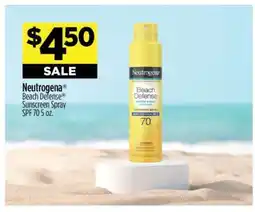 Dollar General Neutrogena Beach Defense Sunscreen Spray SPF 70 5 oz offer