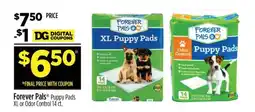 Dollar General Forever Pals Puppy Pads XL or Odor Control 14 ct offer
