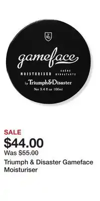 Ulta Beauty Triumph & Disaster Gameface Moisturiser offer
