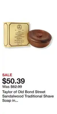 Ulta Beauty Taylor of Old Bond Street Sandalwood Traditional Shave Soap in Acadia Wooden Bowl offer