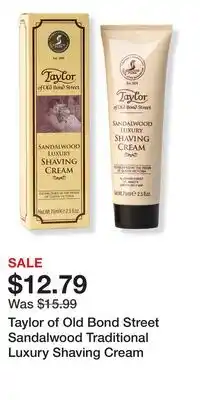 Ulta Beauty Taylor of Old Bond Street Sandalwood Traditional Luxury Shaving Cream offer