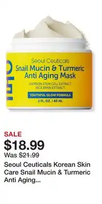 Ulta Beauty Seoul Ceuticals Korean Skin Care Snail Mucin & Turmeric Anti Aging Mask offer