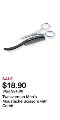 Ulta Beauty Tweezerman Men's Moustache Scissors with Comb offer