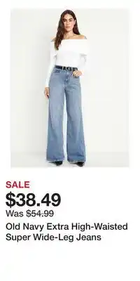 Old Navy Old Navy Extra High-Waisted Super Wide-Leg Jeans offer