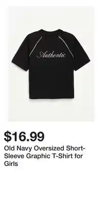 Old Navy Old Navy Oversized Short-Sleeve Graphic T-Shirt for Girls offer